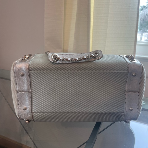 Burberry Blue Label Tote Shoulder Bag Tweed Leather Chain Strap Japan Exclusive - Picture 14 of 17